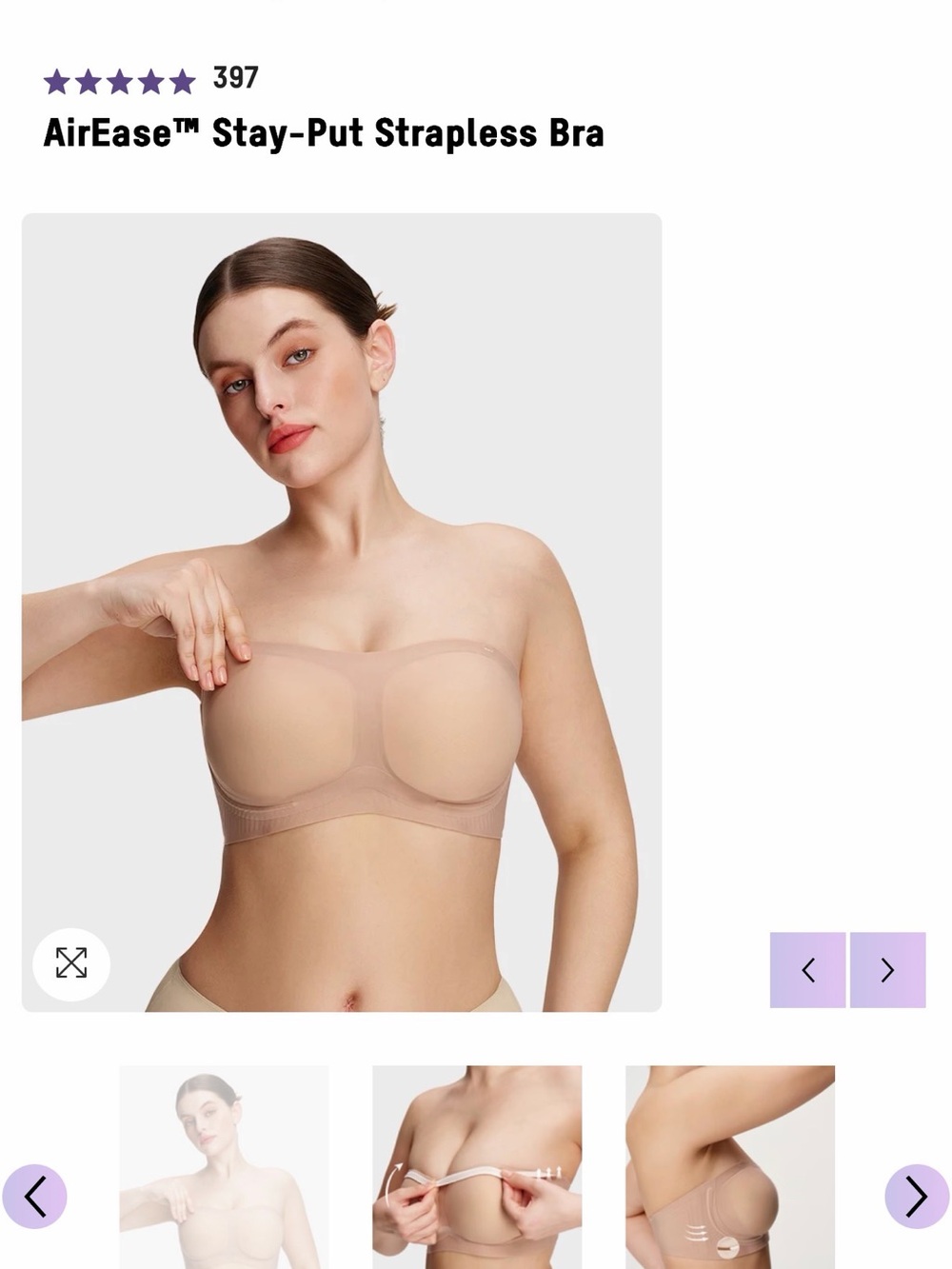 Shecurve AirEase Stay-Put Strapless Bra | 2XL